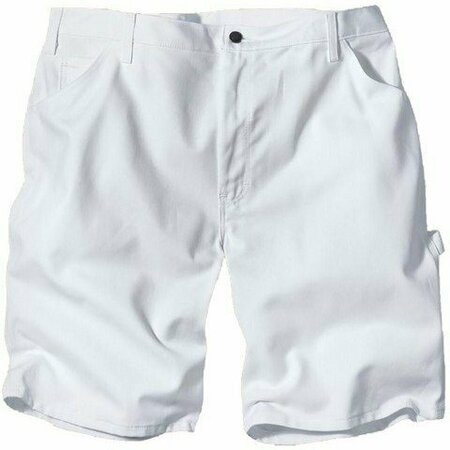 DICKIES Dickies 30 in. Mens White Twill Painters Short 13 in. Inseam WR833WH